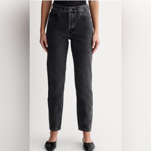 Everlane The Curvy Cheeky Women's Jeans, Washed Black , 26 Crop, High Waisted - Picture 1 of 15